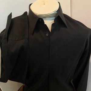 Hugo BOSS  Black Dress Shirt  cuff link sleeve   17   34/35